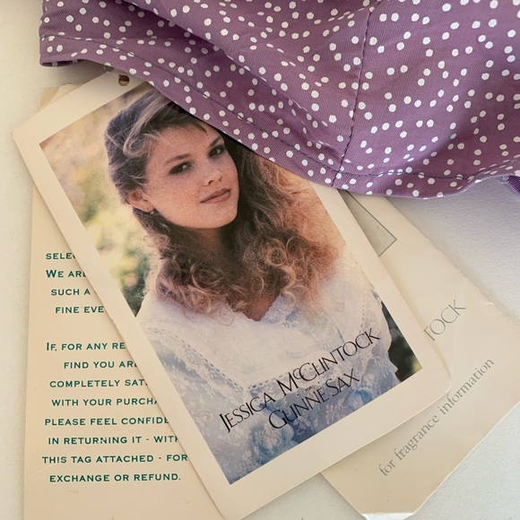 Jessica McClintock 80s Vintage.Purple dress with tags .Size : Medium Never Used - Picture 6 of 11